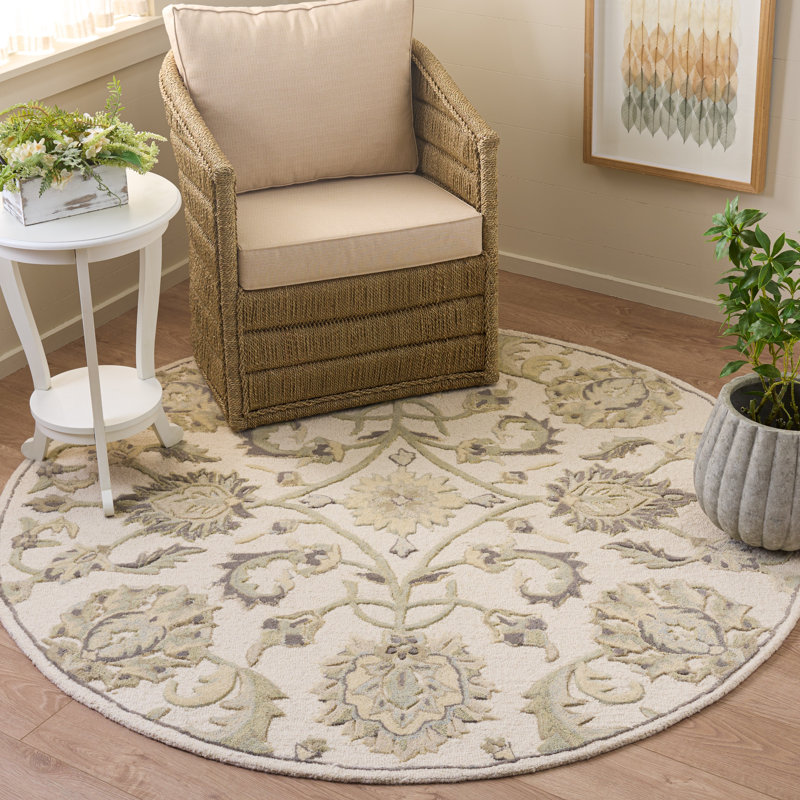 Gulielma Hand Tufted Wool Oriental Rug, Round 6'