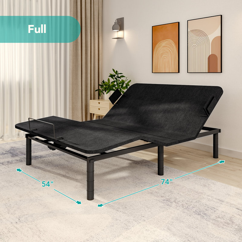 Boltz Zero Gravity Adjustable Bed Frame with Head & Foot Lift & Wired Remote, Full