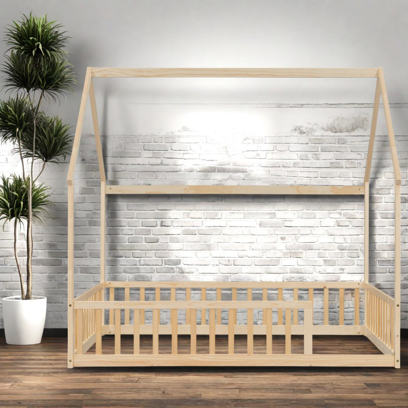 Lits Safe Safe House, structure de plancher en bois de pin, maison de campagne pour enfants