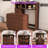 Folding Dining Table And Storage Sideboard With Charging Station, Multifunctional Space-Saving Kitchen Table With Wheels-410459172