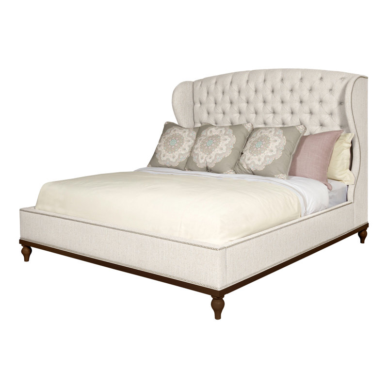 Emma Queen Upholstered Panel Bed, Navajo, Yes, Instant Parchment