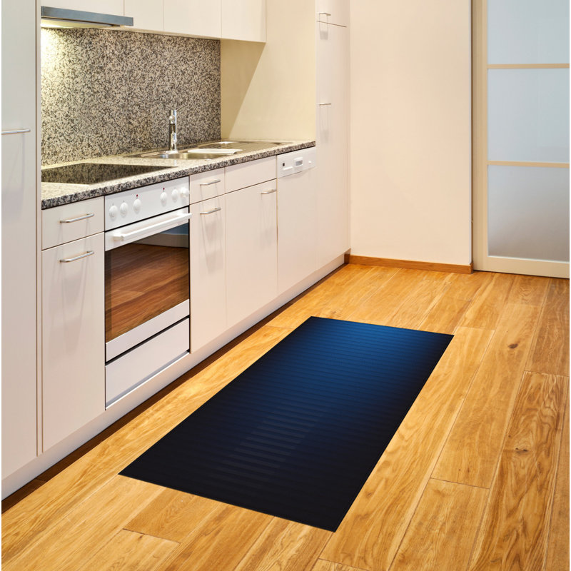 Dark Blue High Density Long Fiber Poly Threads Decorative Area Rug Carpet, Rectangle 2'7" x 5'