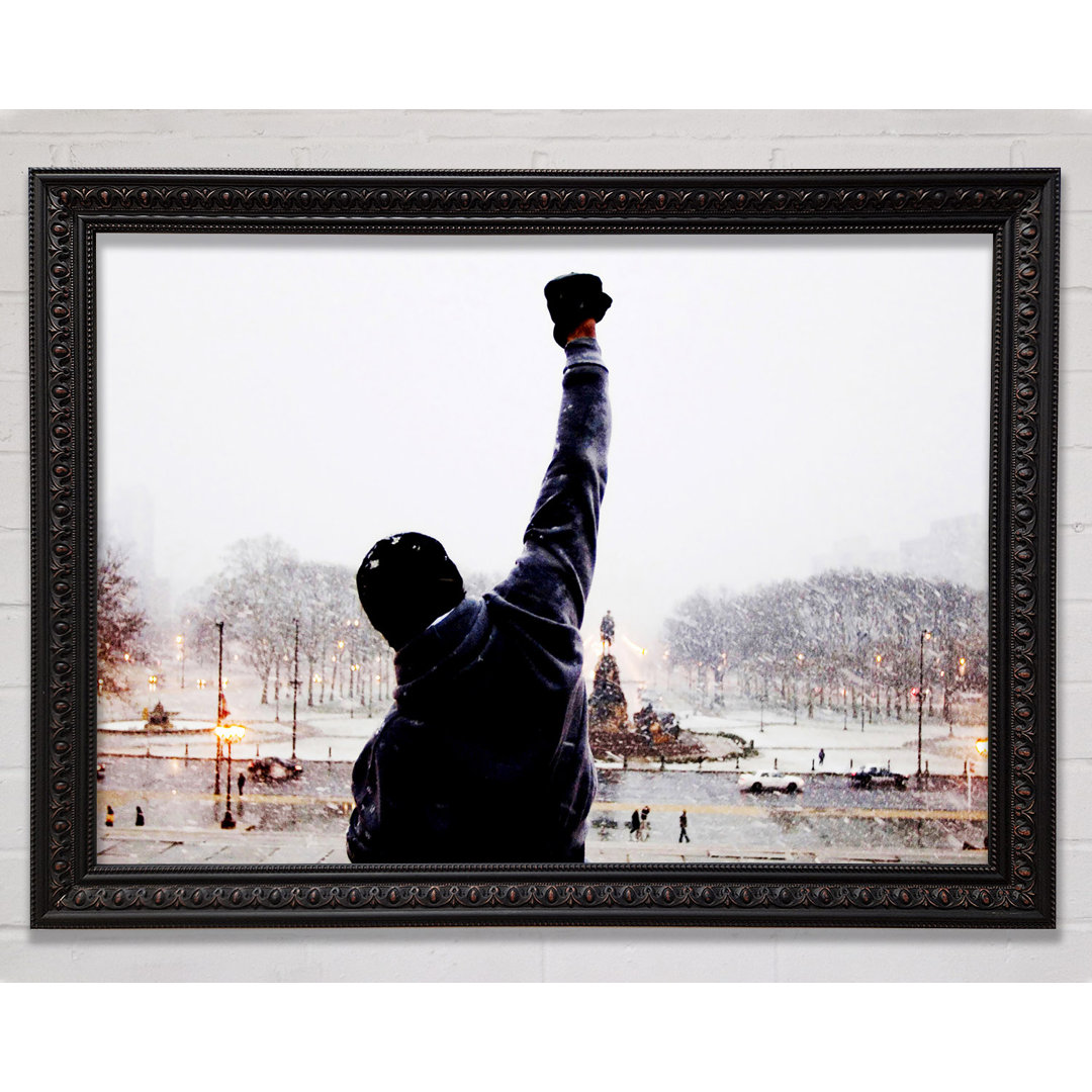 Rocky Balboa auf der Treppe - Einzelner Bilderrahmen Kunstdrucke