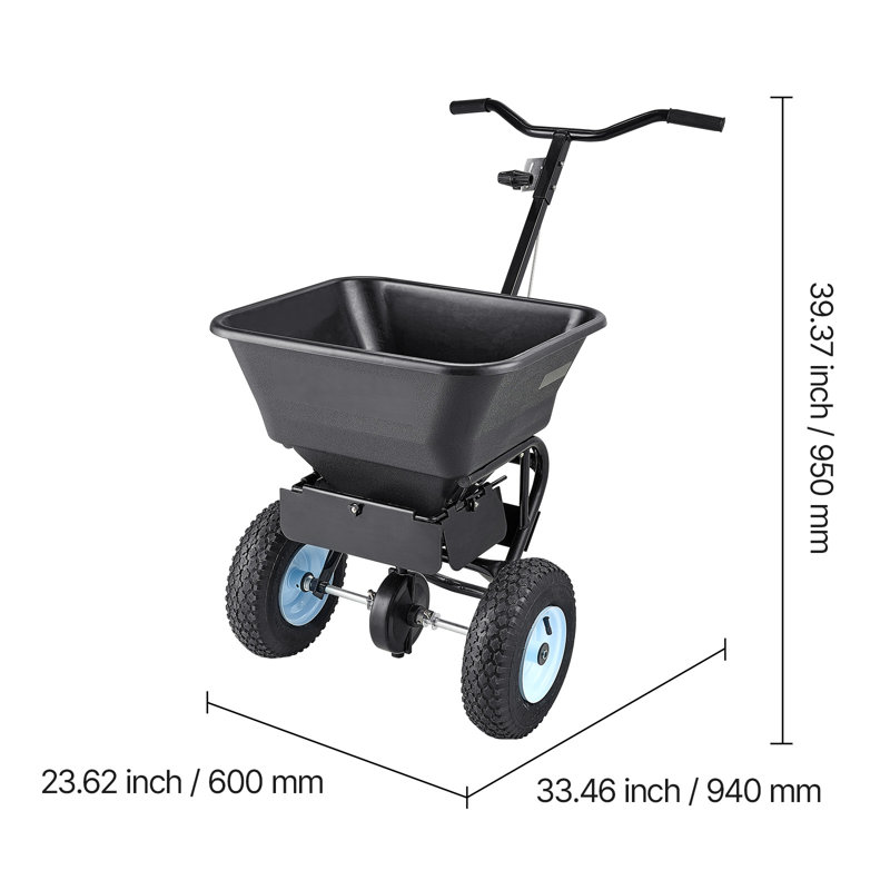 Épandeur à diffusion par pression à pousser de 100 lb (largeur de 0 à 9,8 pi) pour l'engrais