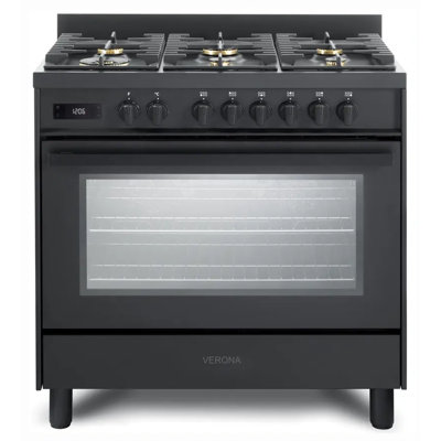 Verona Ultima Midnight Series 36 Inch Dual Fuel Range with 5 Sealed Burners