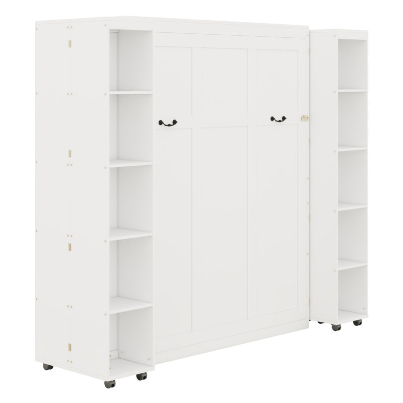 Lit escamotable mural avec rangement Murphy, Blanc