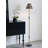 French Vintage-Style Linen & Copper Floor Lamp