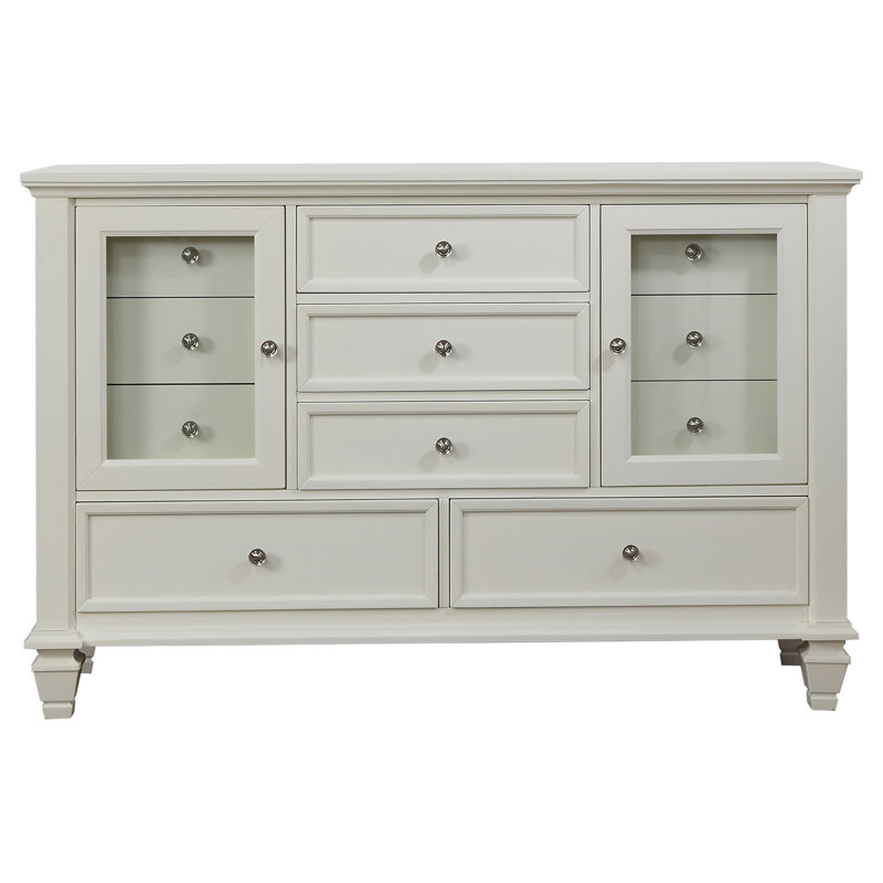 Commode 11 tiroirs Arkee, Blanc, crème