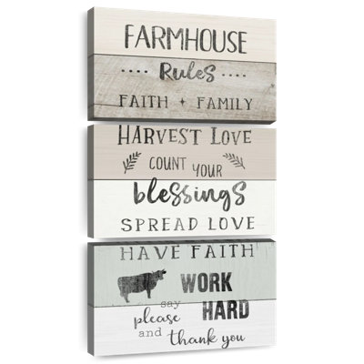Farmhouse Rules Wall Sign