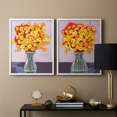 «Daisy Bouquet I», reproduction encadrée de qualité supérieure - prête à être accrochée - aucun clou requis - aucun clou requis