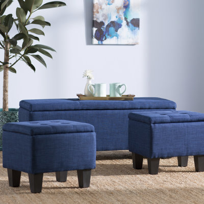 Edyth 17" Wide Tufted Rectangle Storage Ottoman by Andover Mills