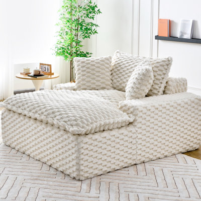 Simple de luxe avec 51 po de longueur, deux coussins, rembourrage en éponge