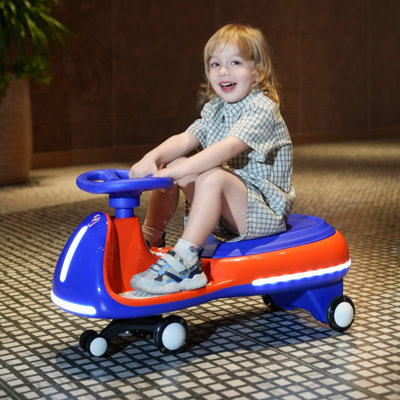 12V Battery Electric Twist Car for Kids - Dual Drive Separated Motors, One-Key Start & Bluetooth Central Control, Early Education Function (English Stories/Dynamic Children's Songs), LED Controllable