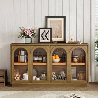 Laverda 4-Door Wood Sideboard Buffet Cabinet