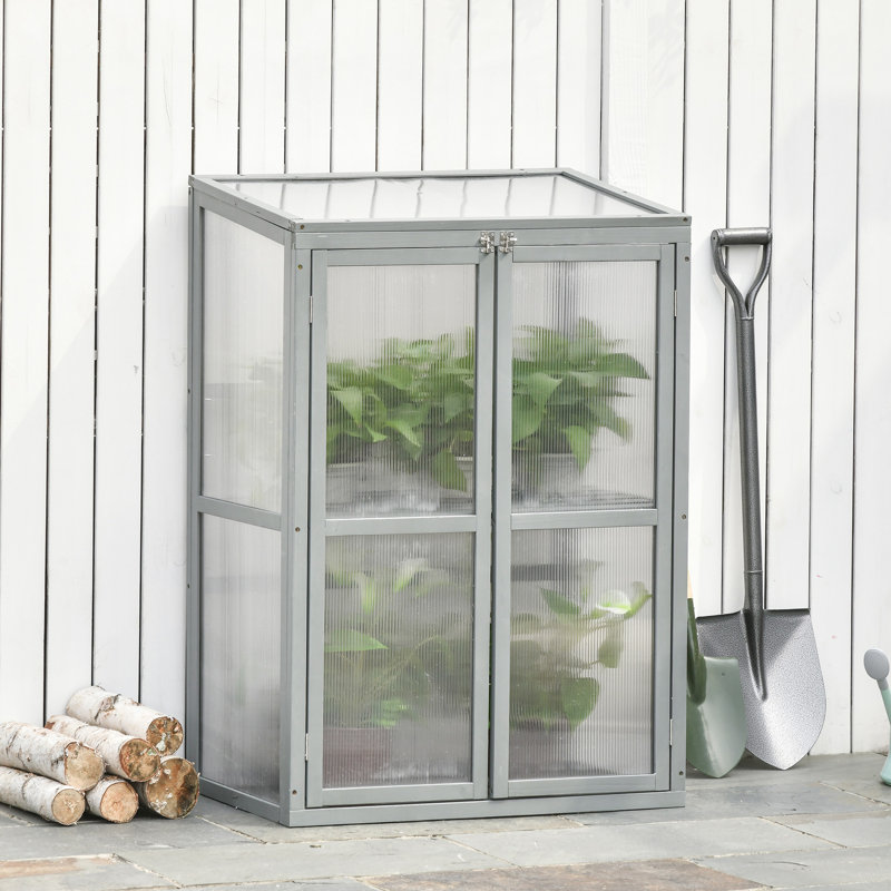 Orlan Mini Greenhouse with Wood Frame and Polycarbonate Panels