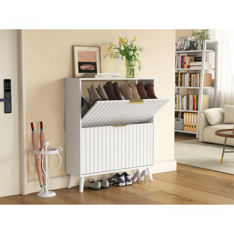 Organisateur de seau de basculement efficace, conception étroite et peu encombrante, matériaux de qualité supérieure avec pieds en bois massif, ensemble de sécurité anti-basculement, solution de rangement polyvalente pour la maison