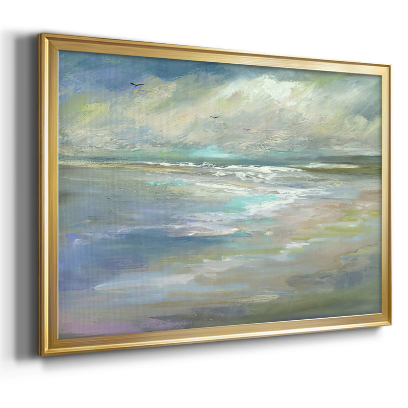 " Beach Light I ", 30" H x 44" W x 1.5" D, Gold