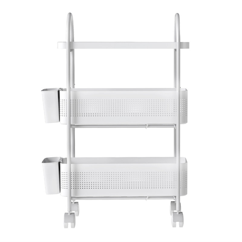 67cm H x 17cm W Cart with Wheels, White