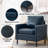 Faux Leather Accent Chair With Metal Legs & Side Pocket-1163743006