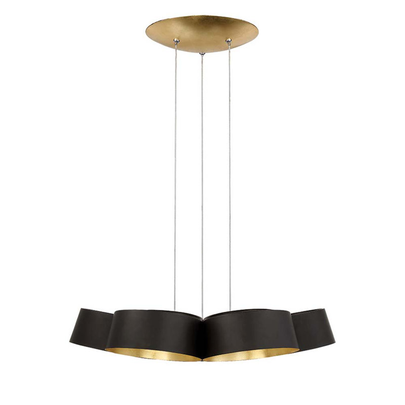 Lustre géométrique unique à 7 lumières DEL Marimba, Or