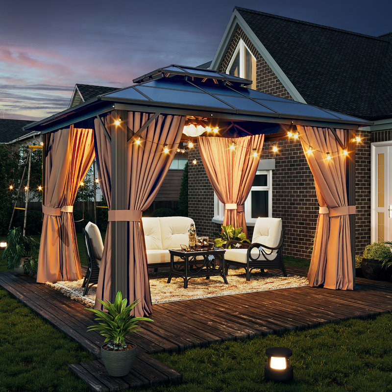 12 Ft. W x 10 Ft. D Metal Patio Gazebo
