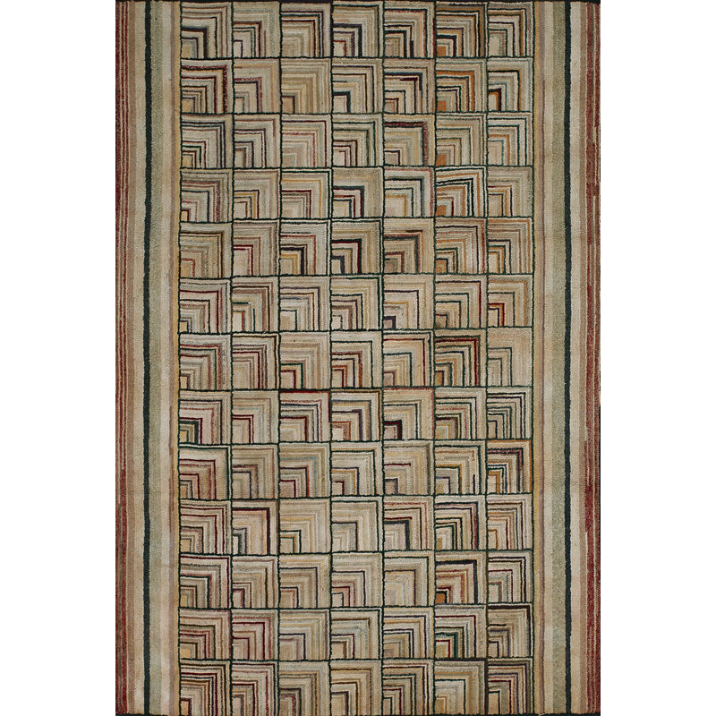 Petit tapis crocheté à motif géométrique antique