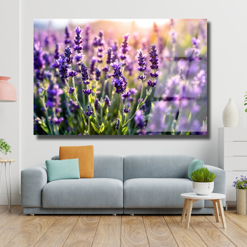 Lavande, art mural en verre trempé, 18" H x 24" W