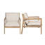 Ensemble de fauteuils d'extérieur contemporains en bois d'acacia avec coussins moelleux