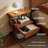 Z-shaped Solid Wood Bedside Table, Bedroom Storage Unit, Sofa Side Table-602550151