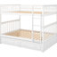 Lit superposé avec tiroirs, double sur double, blanc, structure en bois de pin massif, convertible en lits séparés - blanc - fabrication durable-1738961140-1738961141