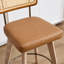 Tabouret de comptoir pivotant de style moderne Mid-Century de 26,2 po Anandi avec dossier en rotin de canne et structure en bois massif-132419951-134320079