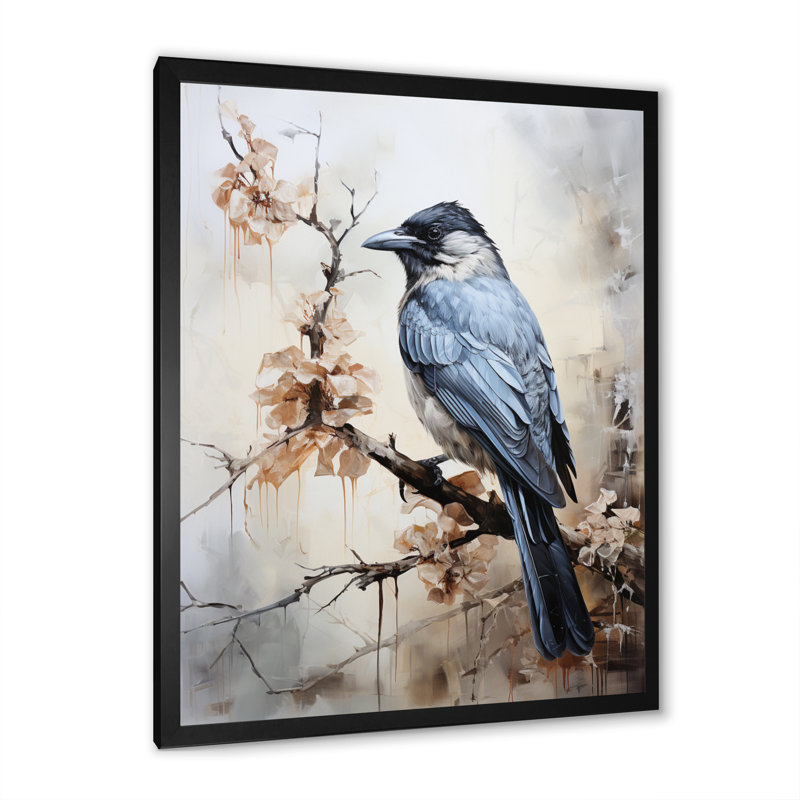 «Assemgul Crow Majestic», impression monochrome sur toile, H 20 po x l 12 po x P 1 po, Cadre photo noir