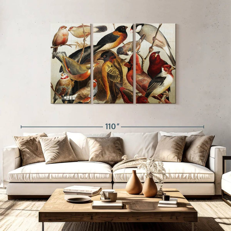 Collection d'oiseaux botaniques Brampt II, H 48 po x l 74 po