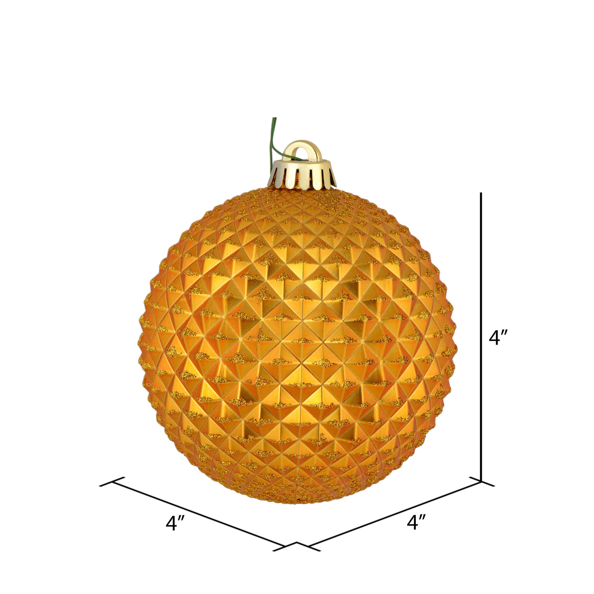 Durian Glitter Ball Ornament, Antique Gold