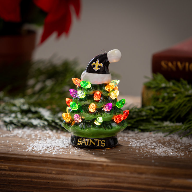 Mini arbre de Noël de table 4 po à DEL, Saints de la Nouvelle-Orléans