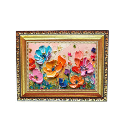 Antique Gold Frames Abstract Flowers 7