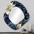 Astral Blue White Damask Radiance II - Damask Unique Shape Mirror, Blue Asymmetrical Unique Wall Mirror, Printed Metal Art-107230118