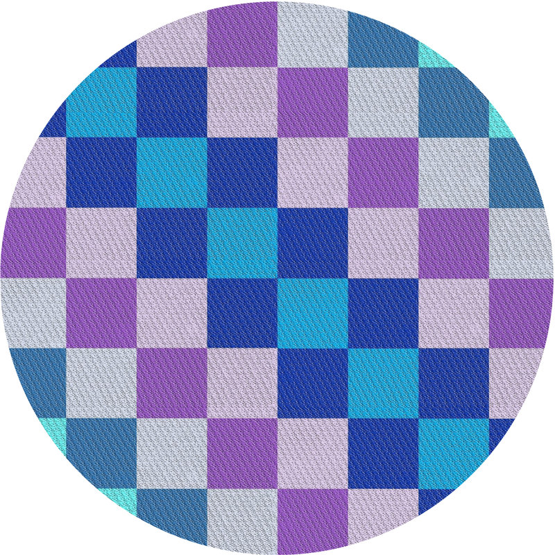 Wool Patchwork Indoor Rug, Round 5'