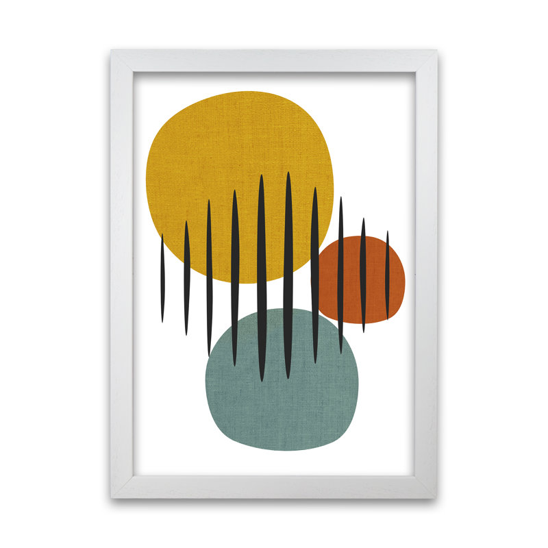 Mid Century B Original - Print, White Frame, 84cm H x 59cm W x 3cm D