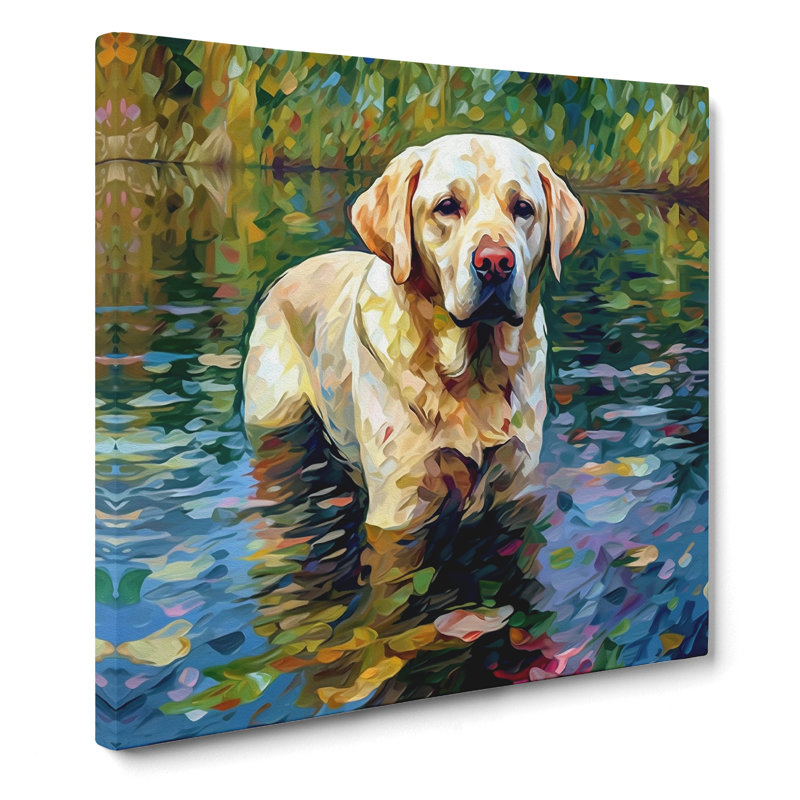 Labrador Retriever Neo-Impressionism - Wrapped Canvas