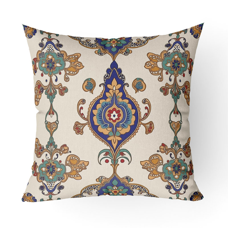 Toile de curiosités Intérieur/Extérieur 18x18, Carré 18 po, Beige/bleu