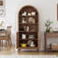 Armoire arquée avec 2 portes cannelées, bibliothèque de présentation, garde-manger