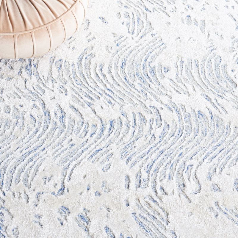 Glamour Hand Tufted Wool Viscose Cotton with Latex Abstract Rug in Beige, Rectangle 10' x 14'