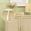 Buffet décoratif, buffet avec portes en rotin, tablette réglable et base en métal, armoire de rangement Boho pour salon, cuisine, naturel