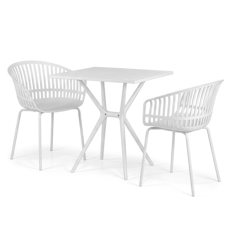 Barras Basma White Outdoor Dining 2 Seats Set