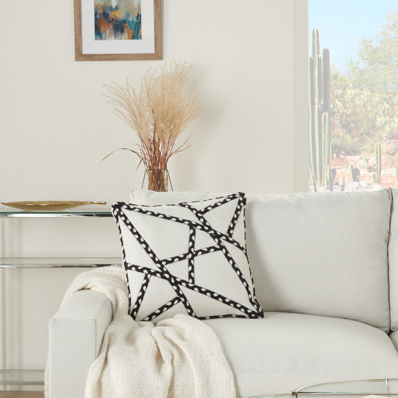  Square Pillow Cover & Insert, Black