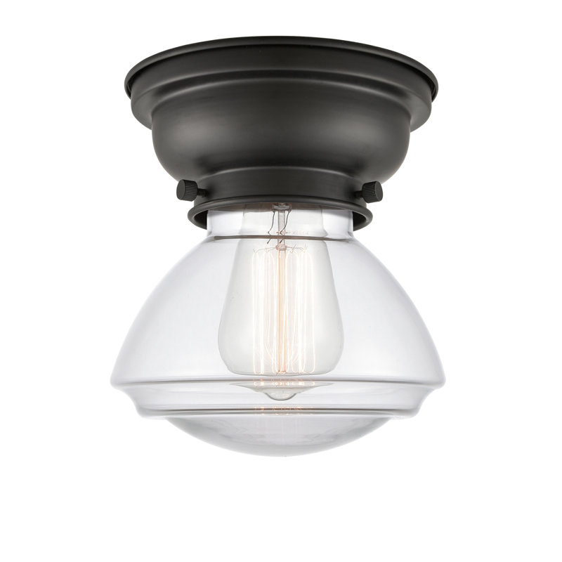 Chesterville Glass Flush Mount, Clear, No Bulb Included, Polished Nickel