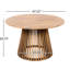 Table de salle à manger ronde en bois 45,92 pouces avec charme rustique d'apparence, construction stable, utilisation polyvalente dans le patio décoratif pour le balcon et le mélange harmonieux au bord de la piscine, base distinctive, vaisselle amplement spacieuse