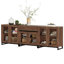 Armoire de rangement avec portes en verre, buffet moderne 3 en 1 avec tablettes réglables et 2 tiroirs, armoire à café pour le salon, cuisine-1066809870-1060083503