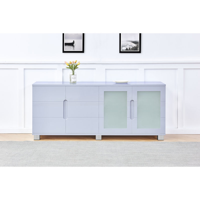 Bryngeir 32'' Sideboard, High Gloss Light Gray